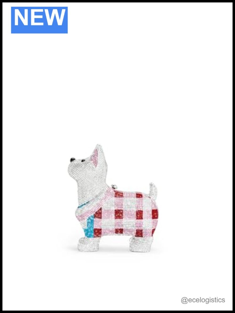 JW PEI Eden Puppy Shape Faux Crystal Clutch Bag for Women